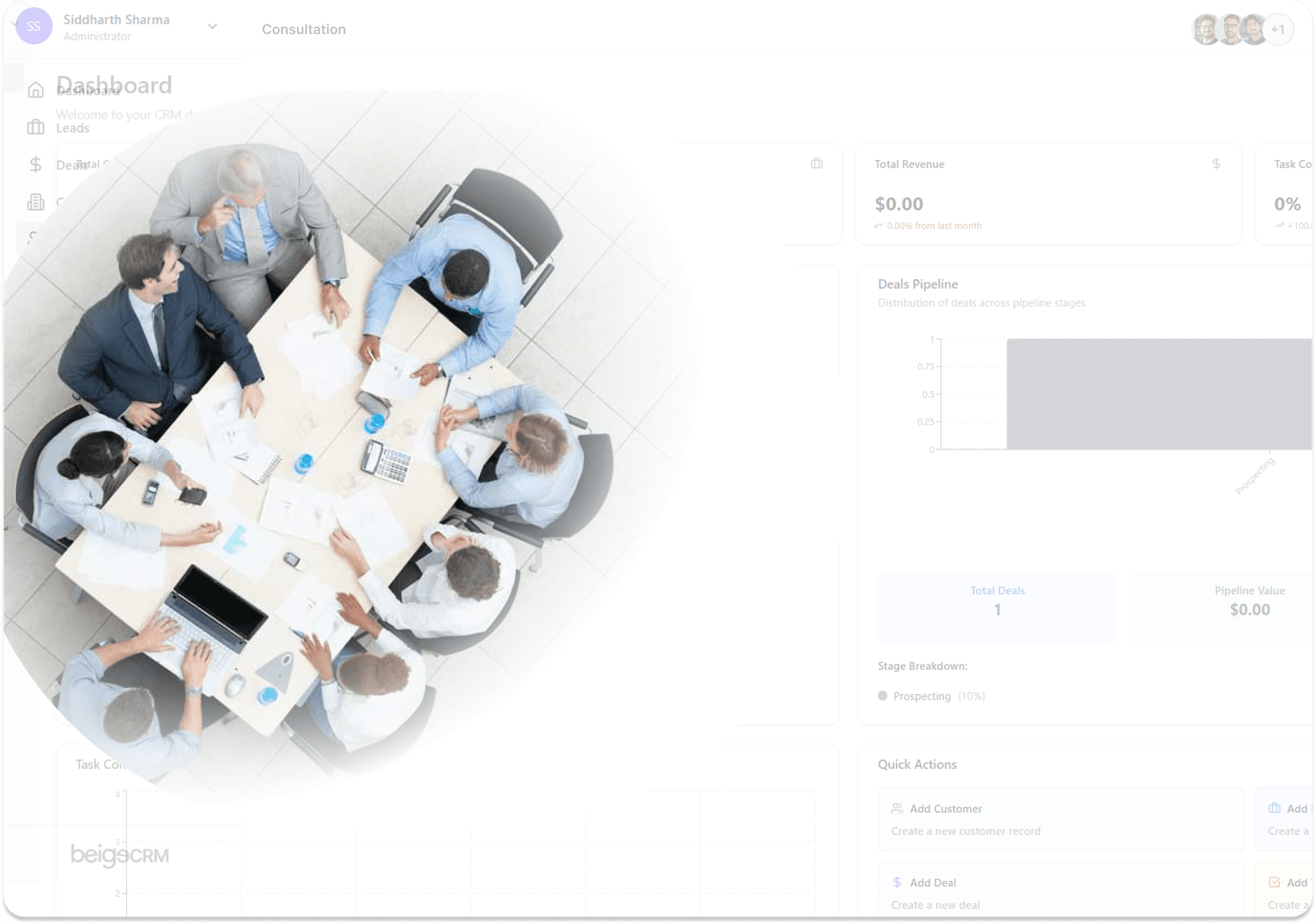 Beige CRM Consulting Illustration