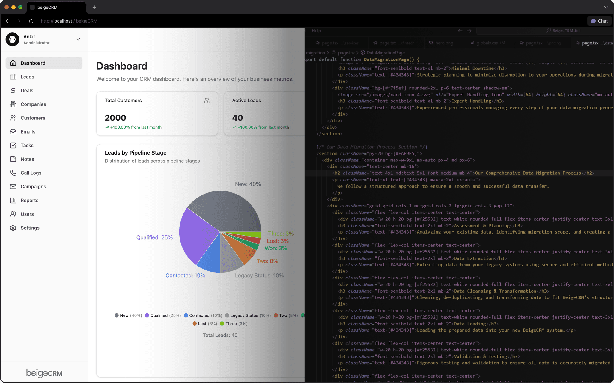Beige CRM Custom Development Illustration