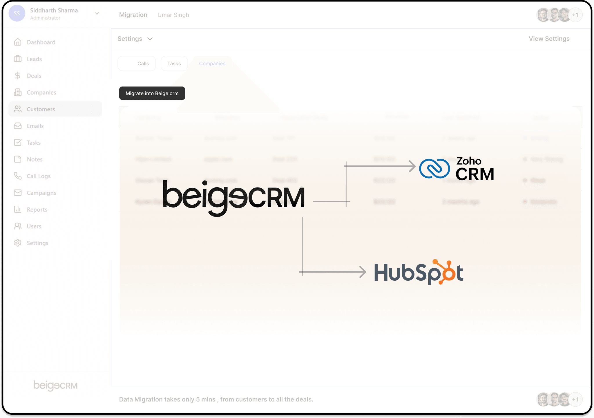 Beige CRM Data Migration Illustration