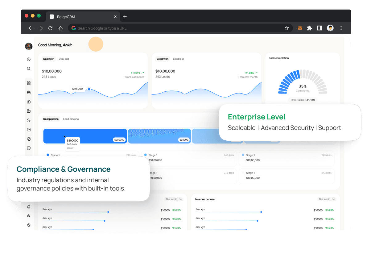 Beige CRM Enterprise Illustration