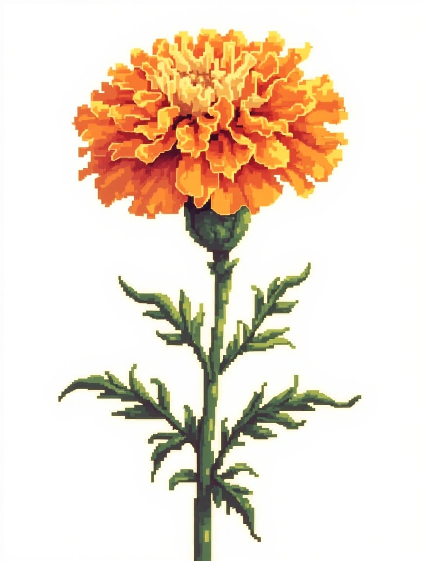 Pixel-art marigold