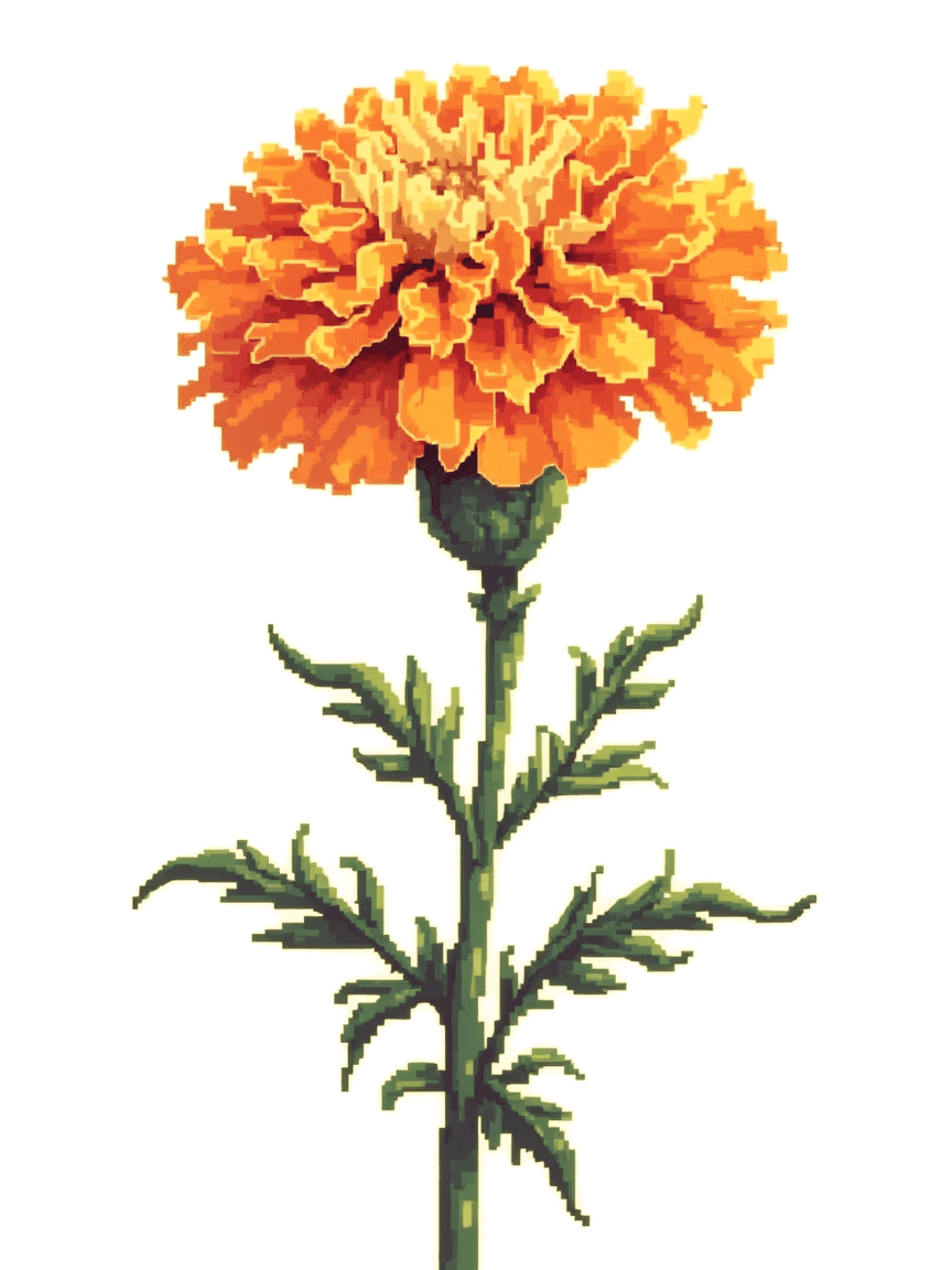 Pixel-art marigold