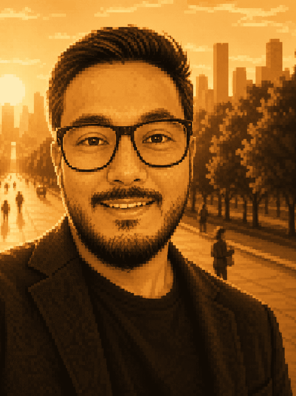 Pixel-art portrait of Ankit, founder of BeigeCRM