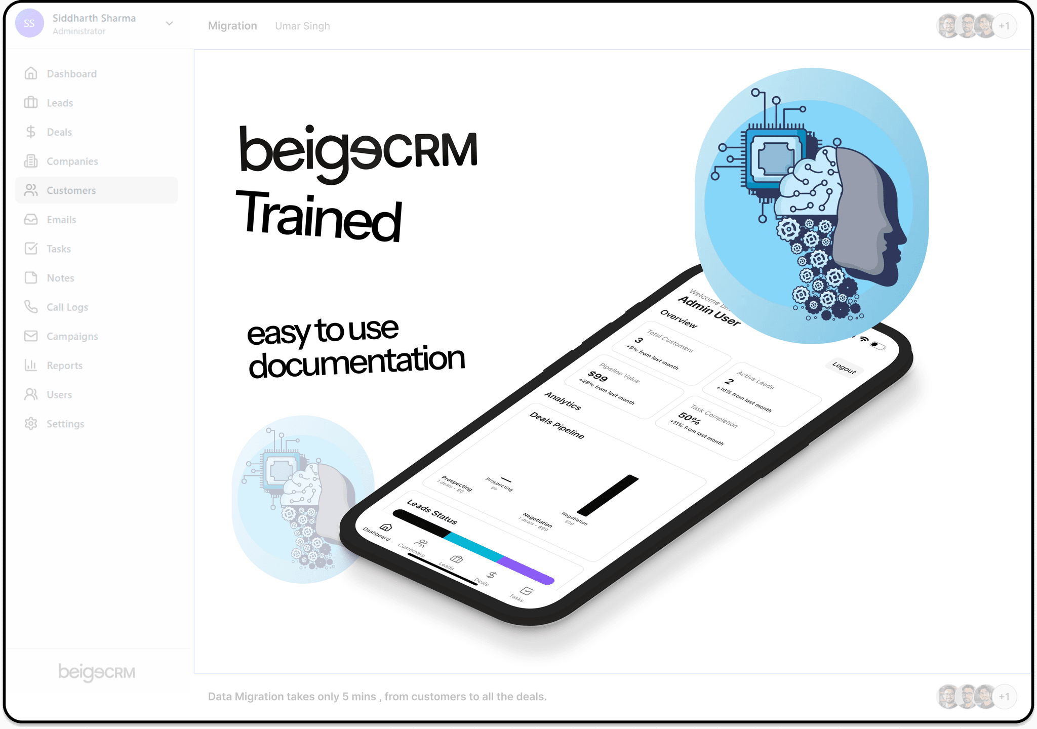 Beige CRM Training Illustration